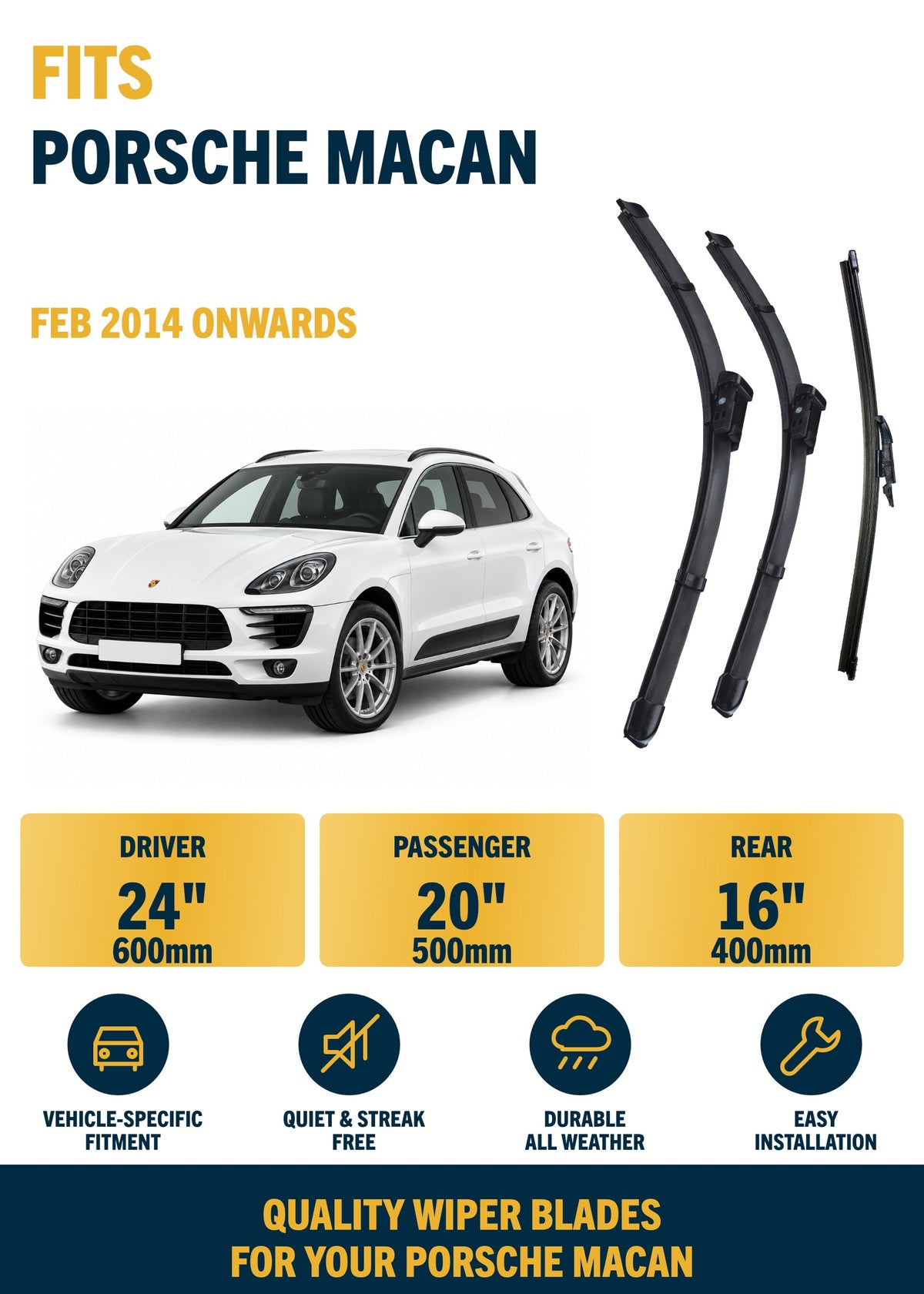 Porsche Macan SUV wiper blade overview