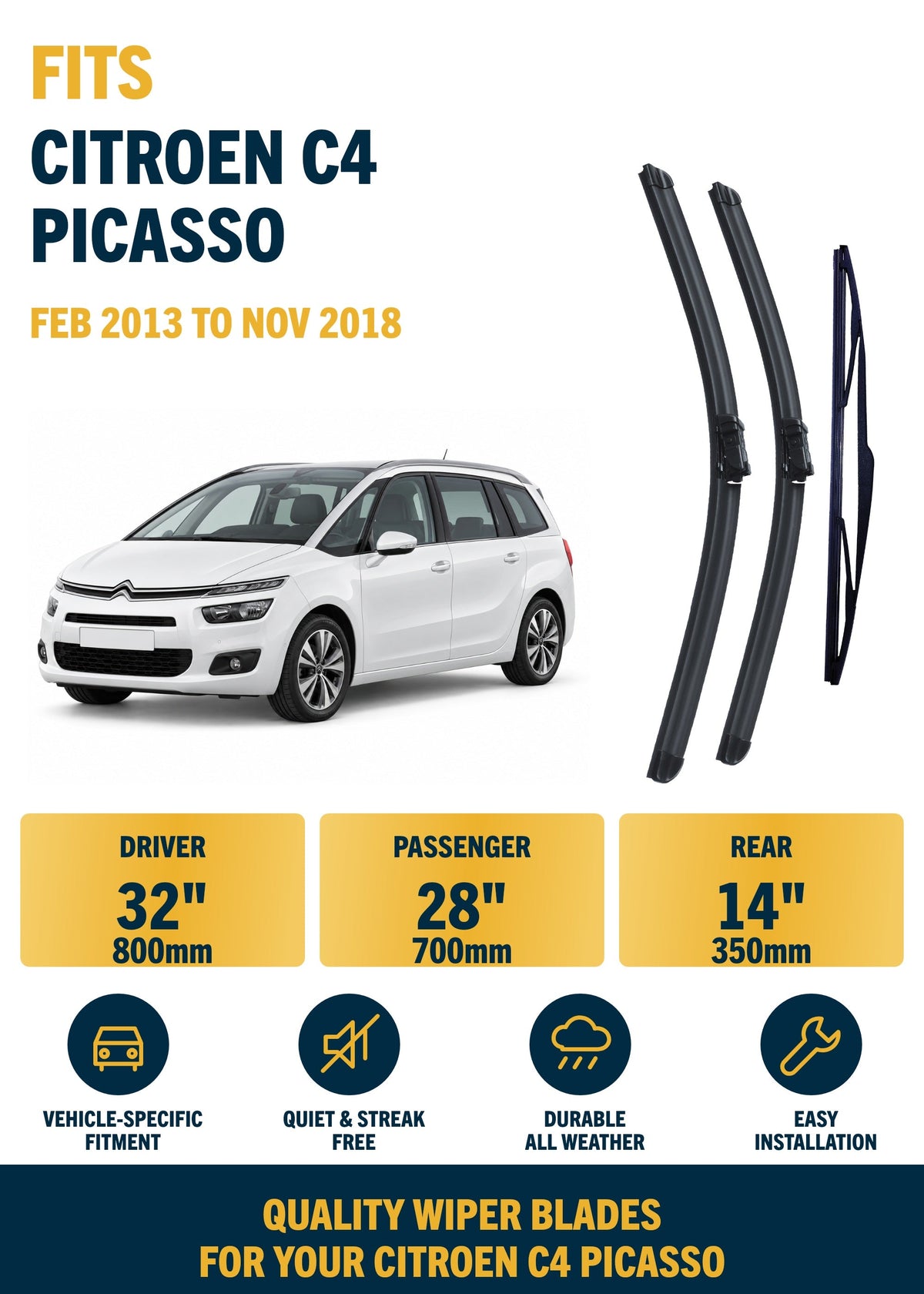 Citroen C4 Picasso MPV wiper blade overview