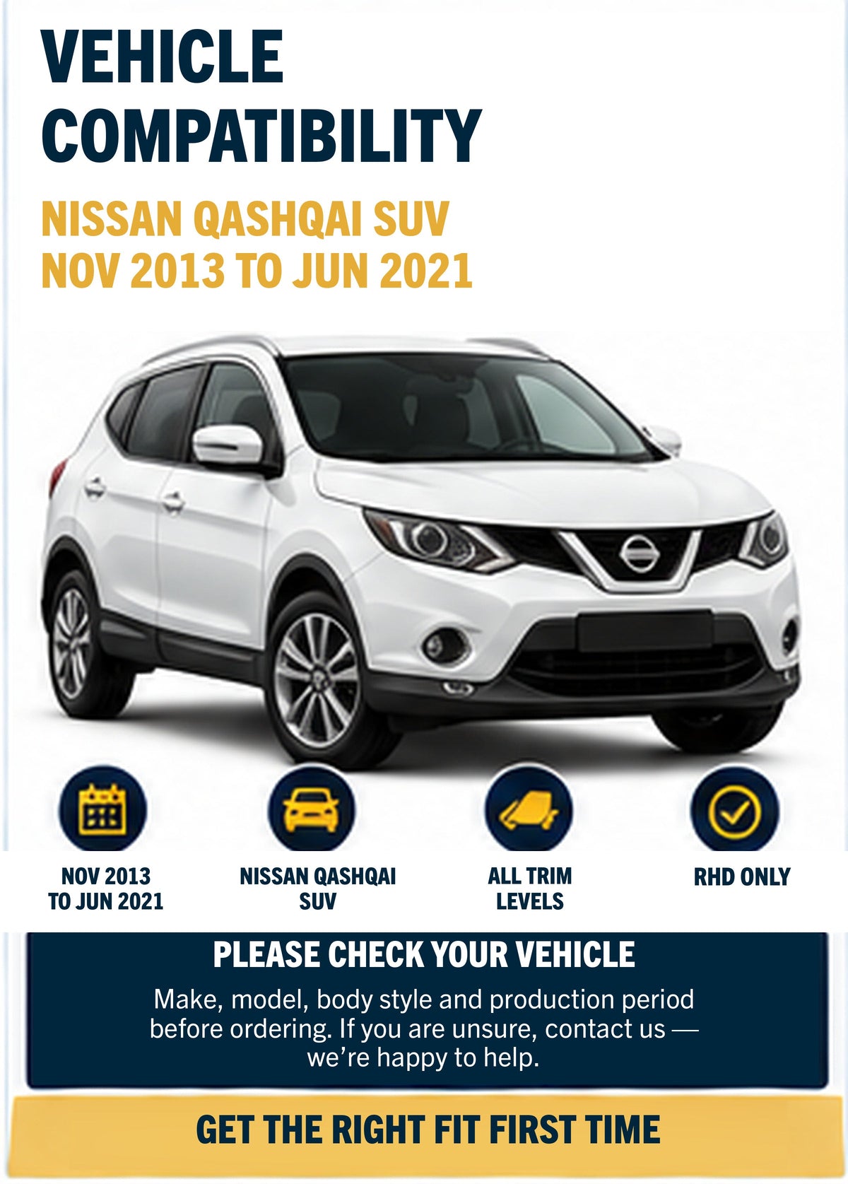 Nissan Qashqai wiper blades - vehicle compatibility