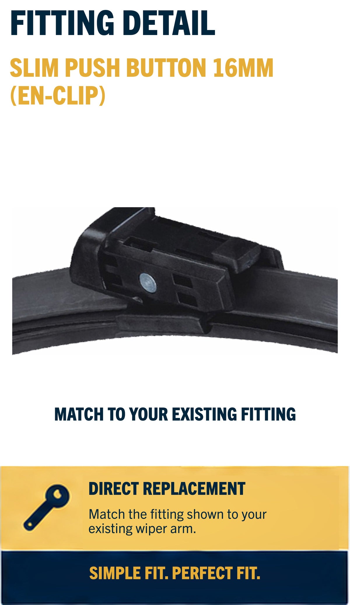 VW Golf MK7 wiper blades - fitting closeup
