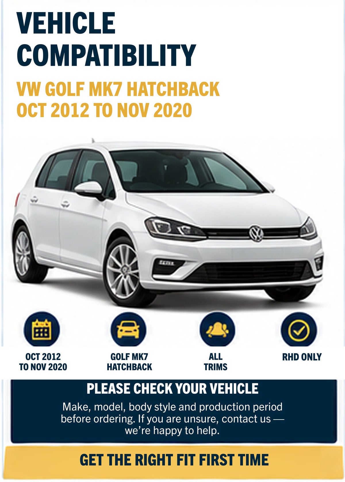 VW Golf MK7 wiper blades - vehicle compatibility