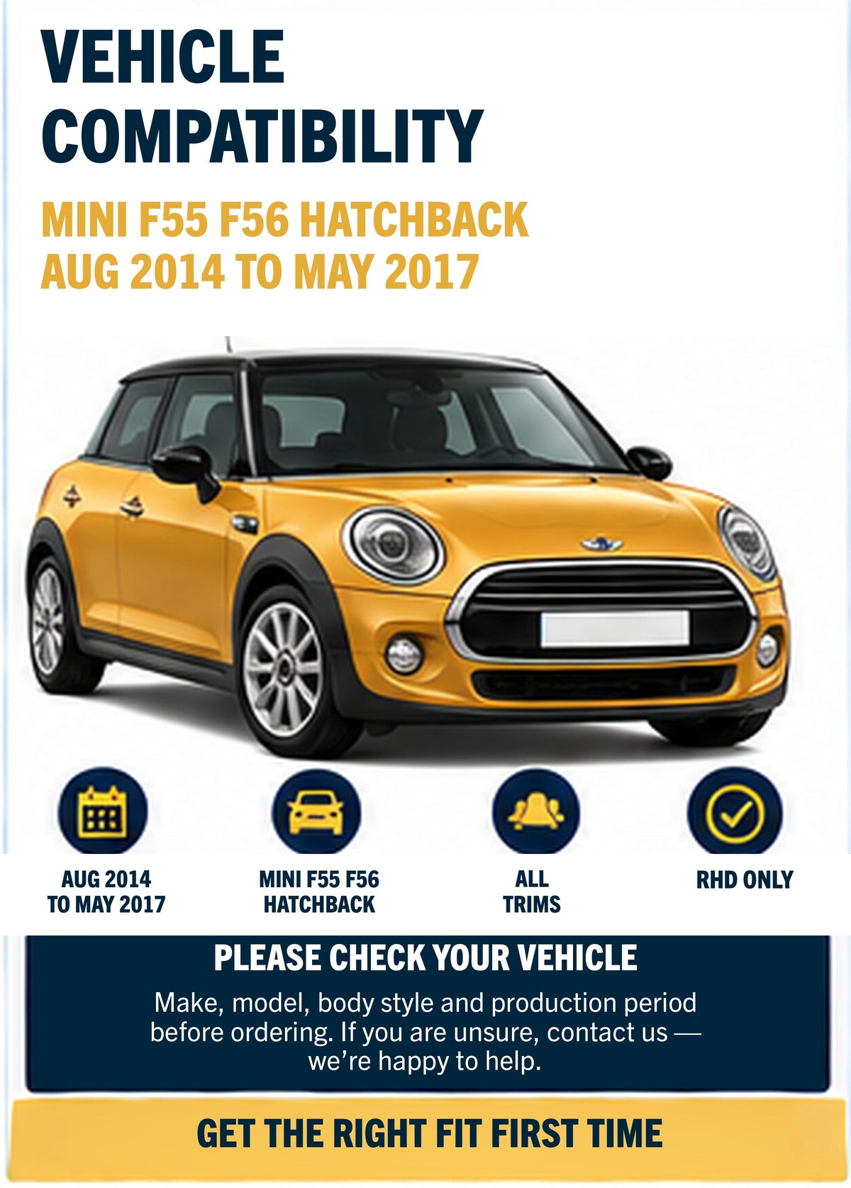 MINI F55 F56 wiper blades - vehicle compatibility
