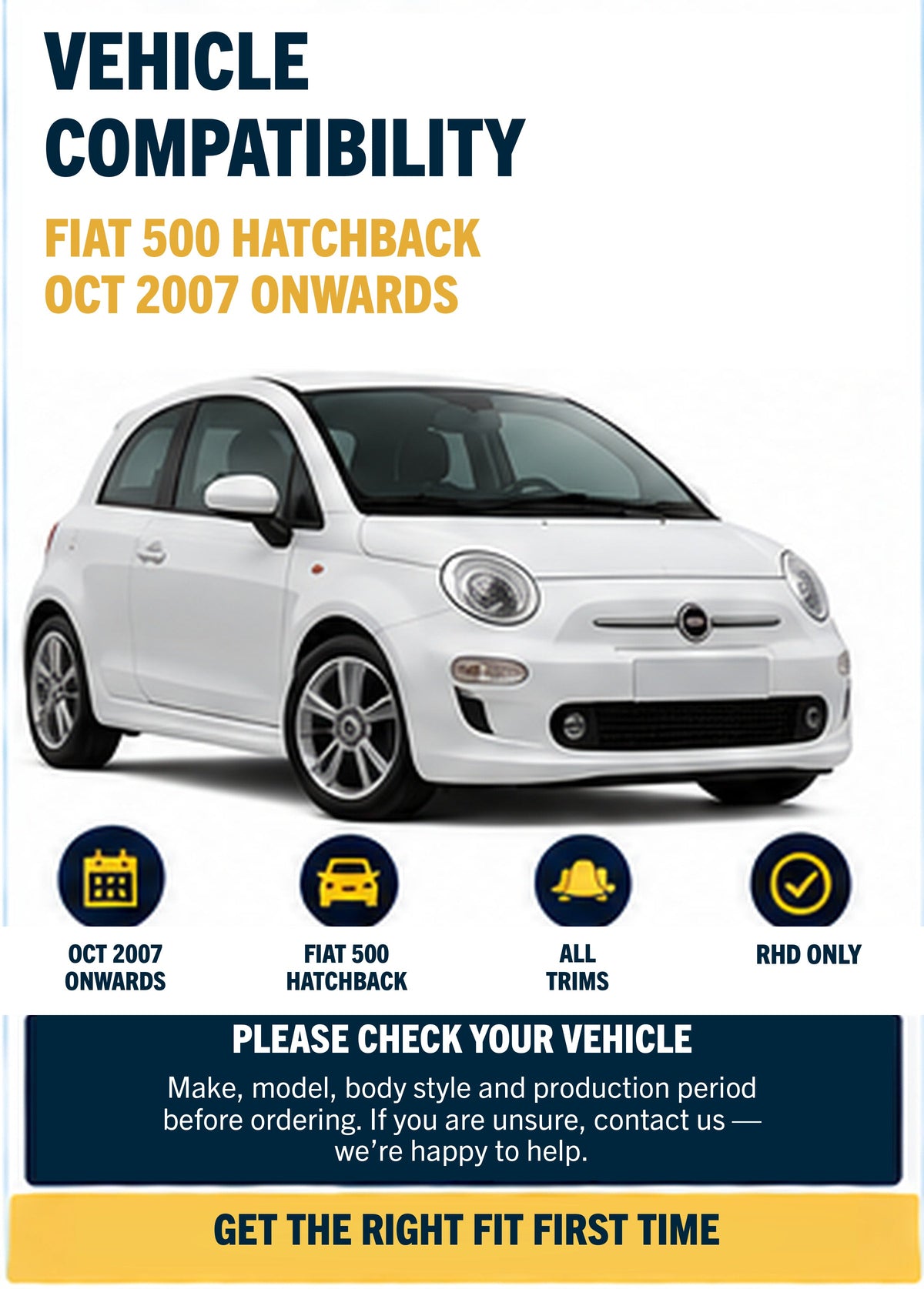 Fiat 500 wiper blades - vehicle compatibility