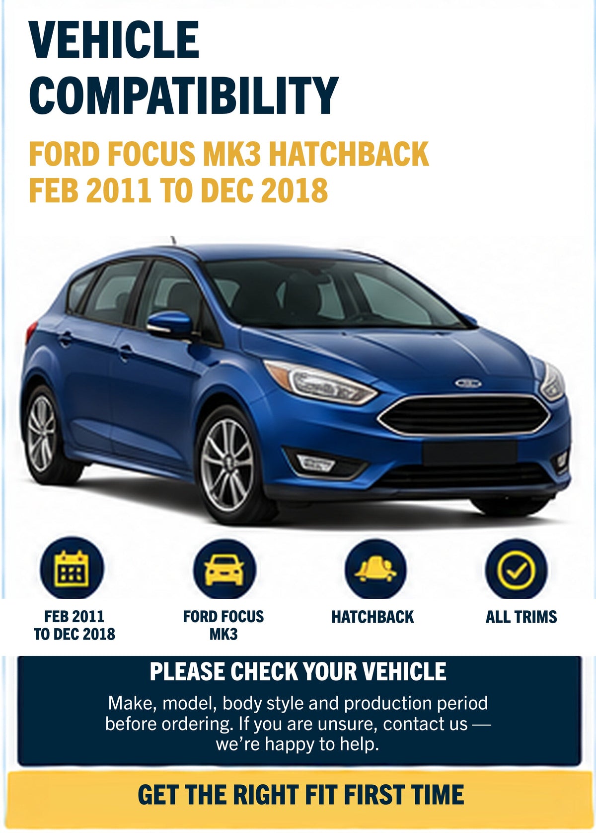 Ford Focus MK3 wiper blades - vehicle compatibility