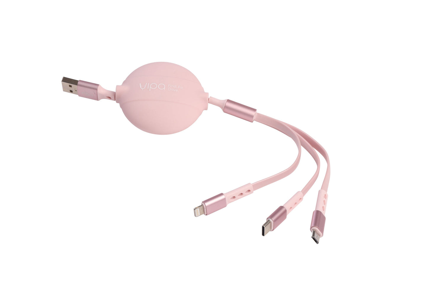 Retractable Silicone Charging Cable - 3 in 1