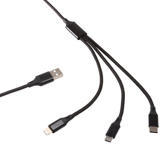 1.2M Braided 3 in 1 Charging Cable
