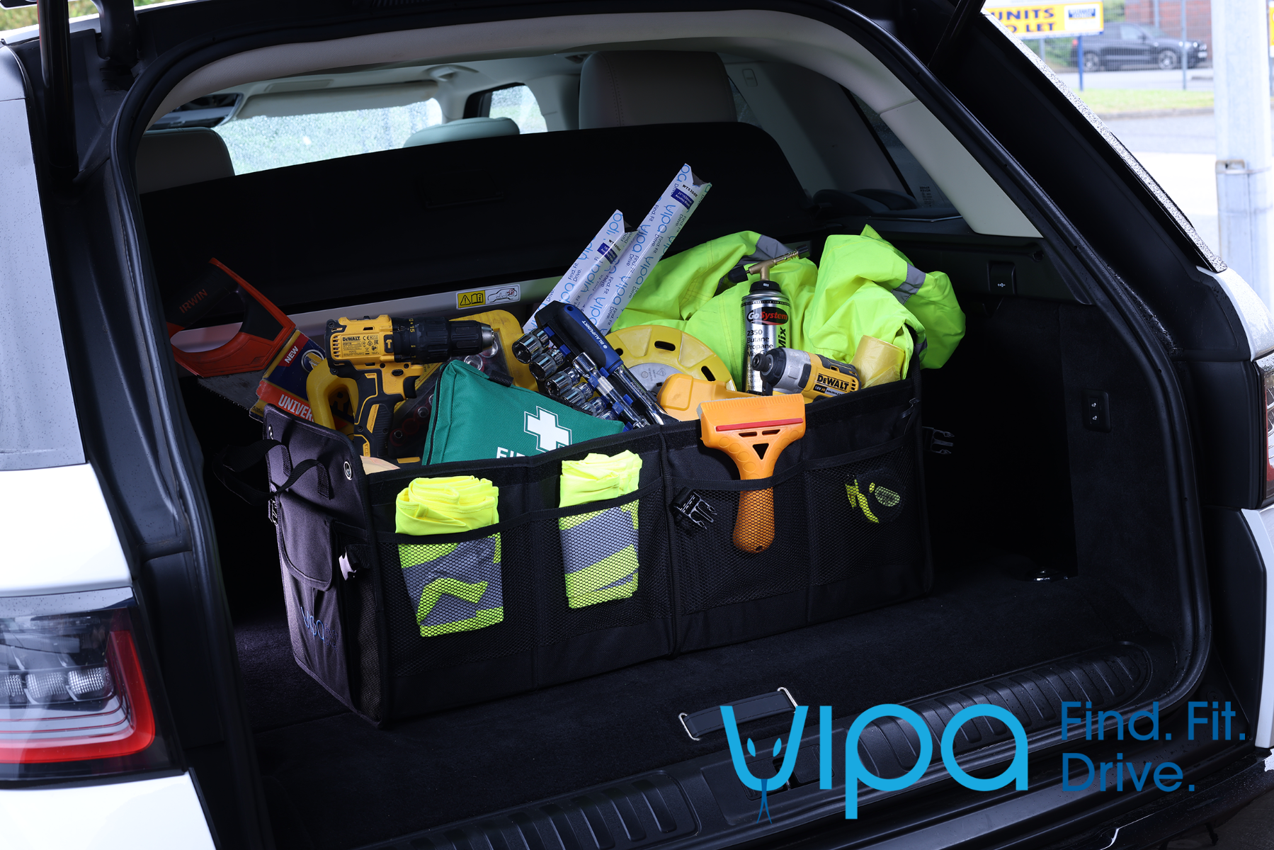 Large Universal Boot Organizer: Large Storage Capacity, Multiple Compartments. Durable & Washable Fabric. 10 Outer Pockets & Velcro Lid.